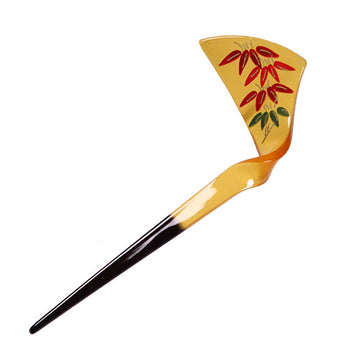 Yellow Acrylic Twist Geisha Hair Stick Fork Leaves